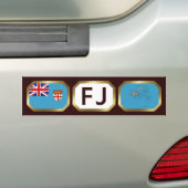 Fiji Vlag Kaart Code Bumpersticker (Op auto)
