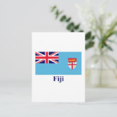 Fiji-vlag met naam briefkaart (Staand voorkant)