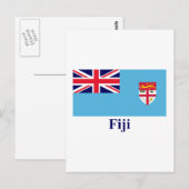 Fiji-vlag met naam briefkaart (Voorkant / Achterkant)