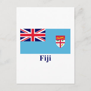 Fiji-vlag met naam briefkaart