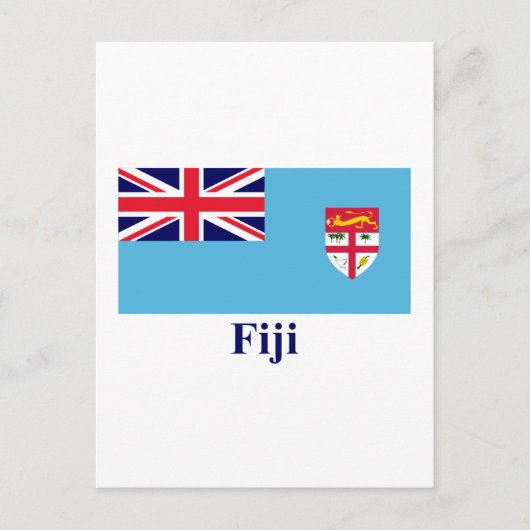 Fiji-vlag met naam briefkaart (Voorkant)