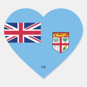 Fiji Vlag Prachtig Patriottisch Hart Sticker
