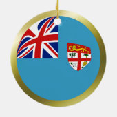 Fiji-vlagornament Keramisch Ornament (Achterkant)