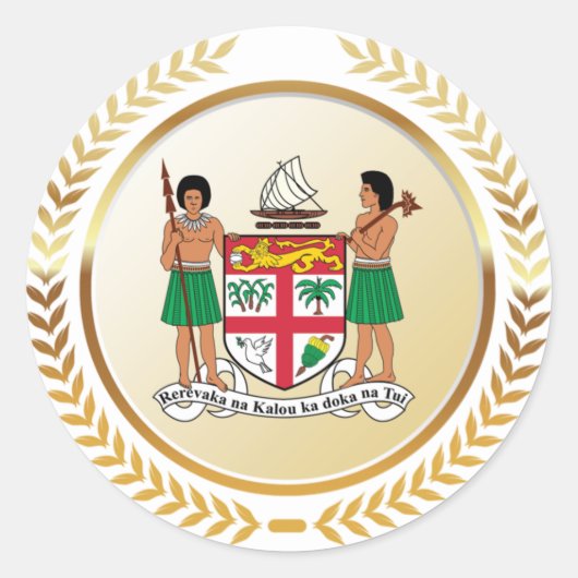 Fiji wapenstilstand ronde sticker (Voorkant)