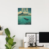 Fiji-wateren – Retro-oceaanvluchtreis Poster (Thuiskantoor)
