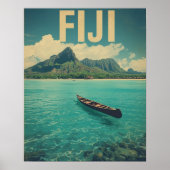 Fiji-wateren – Retro-oceaanvluchtreis Poster (Voorkant)