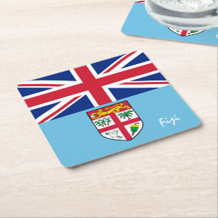 Fijiaanse vlag & Fijiaanse bruiloftsgroep, rugby/s Kartonnen Onderzetters