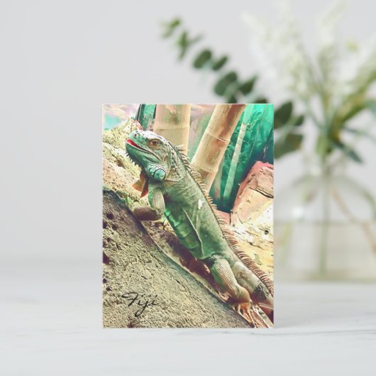 Fijian Iguana lizard reptile Briefkaart (Staand voorkant)