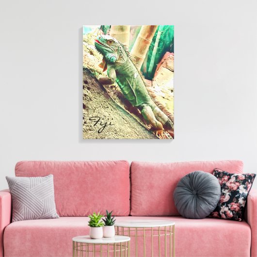 Fijian Iguana lizard reptile Canvas Afdruk (Insitu (Woonkamer))