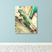 Fijian Iguana lizard reptile Canvas Afdruk (Insitu (Houten vloer))