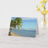 Fijische strand en palmbomen kaart (Gele Bloem)