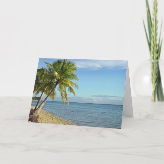 Fijische strand en palmbomen kaart (Voorkant)