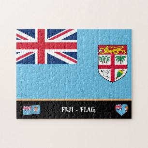 Fijische vlag en Fijisch land/Fiji-eilanden Legpuzzel