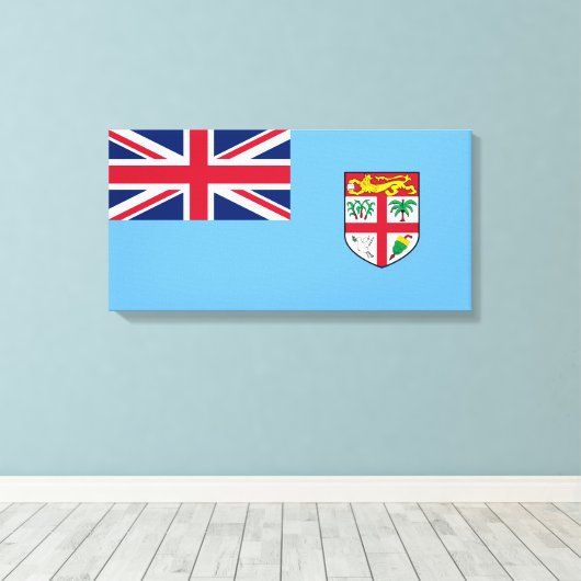 Fijische vlag (Fiji) Canvas Afdruk (Insitu (Houten vloer))