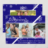 Fijn! 2 Sided Blue Snowflake-fotokaart Feestdagenkaart (Voorkant / Achterkant)