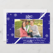 Fijn! 2 Sided Blue Snowflake-fotokaart Feestdagenkaart (Achterkant)