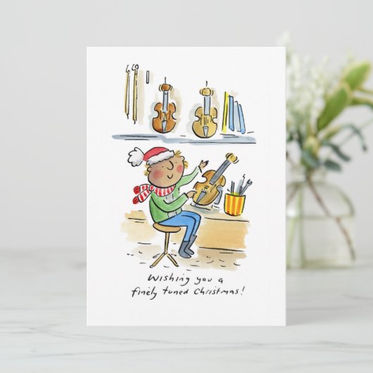 Fijn afgestemde kerst kaart (Staand voorkant)