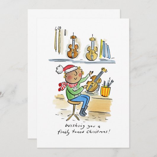 Fijn afgestemde kerst kaart (Voorkant / Achterkant)