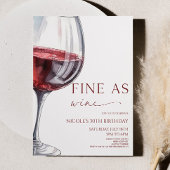 Fijn als wijn elegante rode wijn verjaardagsfeestj kaart