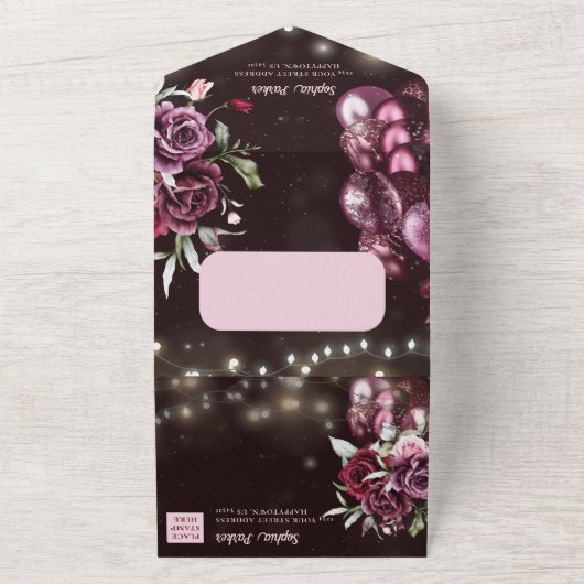 Fijn als wijn luxe 30e verjaardag RSVP All In One Uitnodiging (Buitenkant)