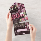 Fijn als wijn luxe 30e verjaardag RSVP All In One Uitnodiging (Afscheurbaar)