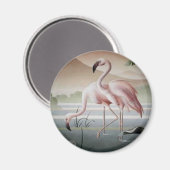 Fijn bij Pink Flamingo Magnet (Voorkant / Achterkant)