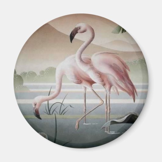 Fijn bij Pink Flamingo Magnet (Voorkant)