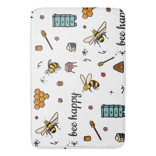 Fijn bijen woord kunst badmat (Voorkant Verticaal)