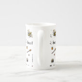 Fijn bijen woord kunst porselein kop (Achterkant)