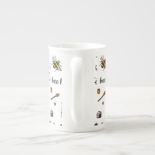 Fijn bijen woord kunst porselein kop (Achterkant)