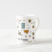 Fijn bijen woord kunst porselein kop (Voorkant rechts)