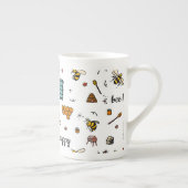 Fijn bijen woord kunst porselein kop (Rechts)