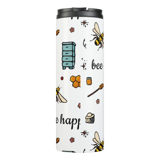Fijn bijen woord kunst thermosbeker (Achterkant)