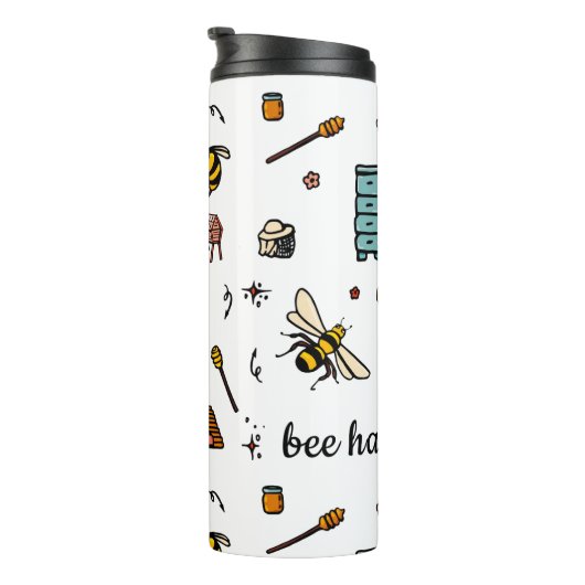 Fijn bijen woord kunst thermosbeker (Geroteerd rechts)