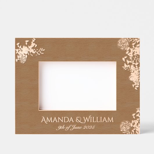 Fijn bloeide bruiloft geëtst Afbeelding Lijst Gegraveerde Lijstjes (Voorkant)