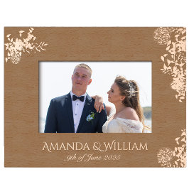 Fijn bloeide bruiloft geëtst Afbeelding Lijst Gegraveerde Lijstjes