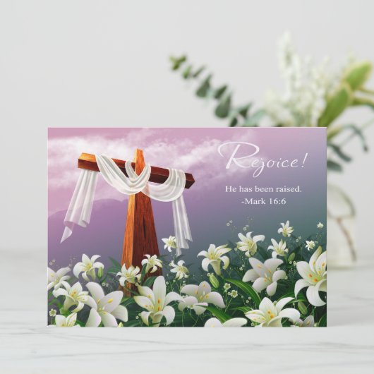 Fijn. Christelijke Religieuze Pasen Kaarten (Staand voorkant)