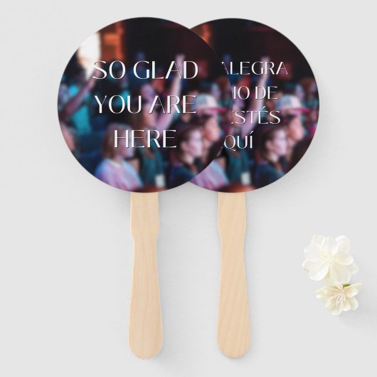 Fijn dat je hier bent Hand Fan Handwaaier (Voorkant en achterkant)