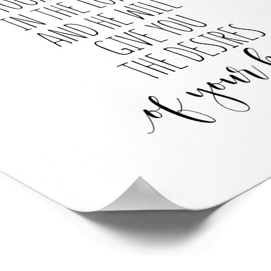 Fijn dat u in de Heer bent, psalm 37:4 Poster (Hoek)