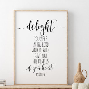 Fijn dat u in de Heer bent, psalm 37:4 Poster