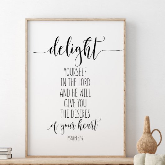 Fijn dat u in de Heer bent, psalm 37:4 Poster
