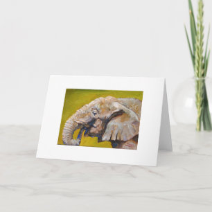 Fijn de kunstwenskaart van de olifant kaart