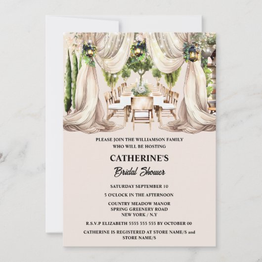 Fijn dineren al fresco wijnmakerij tafel gordijnen kaart (Voorkant)