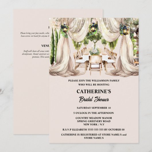 Fijn dineren al fresco wijnmakerij tafel gordijnen kaart (Voorkant / Achterkant)