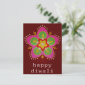 fijn diwali gekleurd glas rangoli briefkaart (Staand voorkant)