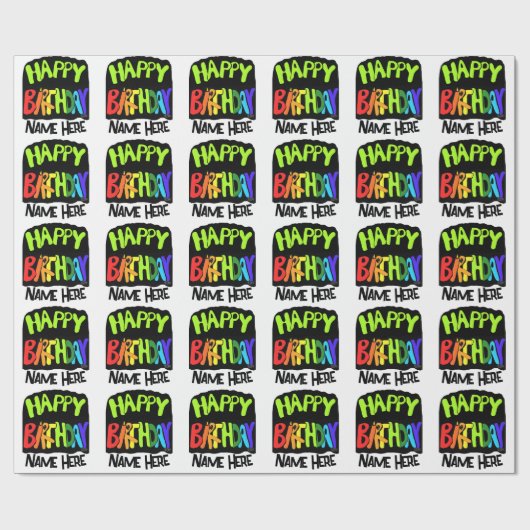 Fijn en vrolijk verjaardagspapier cadeaupapier (Vlak)