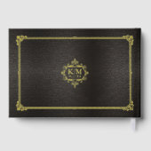 Fijn filigraan Gouden Folie Bruiloft ID871 Gastenboek (Achterkant)