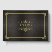 Fijn filigraan Gouden Folie Bruiloft ID871 Gastenboek (Voorkant)