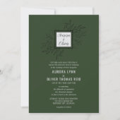 Fijn gebladerte | Deep Sage | huwelijksuitnodiging Kaart (Voorkant)