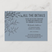 Fijn gebladerte | Dusty Blue | Trouwdetails Informatiekaartje (Voorkant)